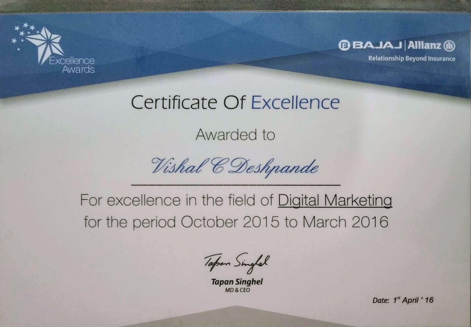 Best Digital Marketing Awards, VDCS Global