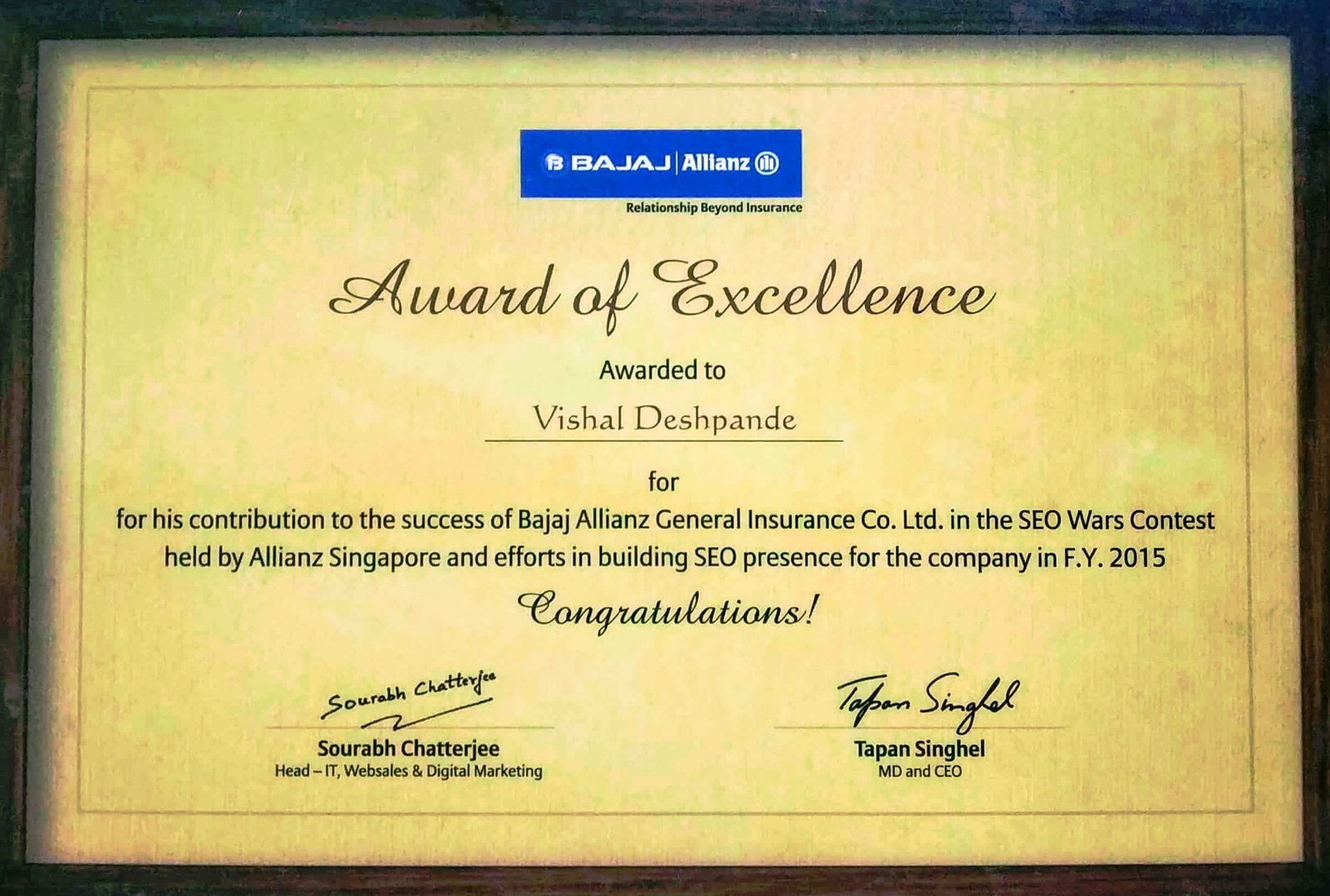 SEO Awards, VDCS Global